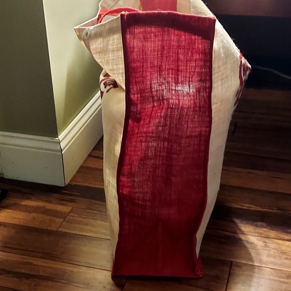 Extra Large Burlap Christmas Tote Bag - Picture 8 of 10